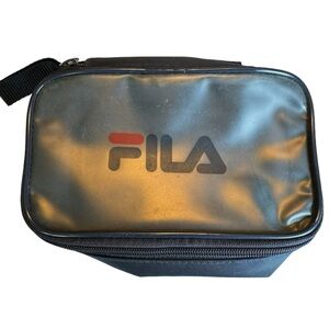 Retro Black FILA Small Makeup Toiletry Zip Bag Streetwear Minty